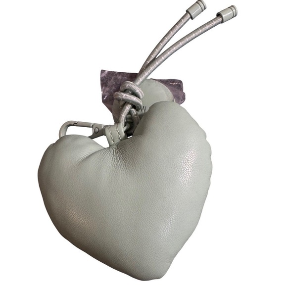 Steve Madden Accessories - Steve Madden Heart Bag Charm Puffy Faux Leather Sage Green Keychain Accessory